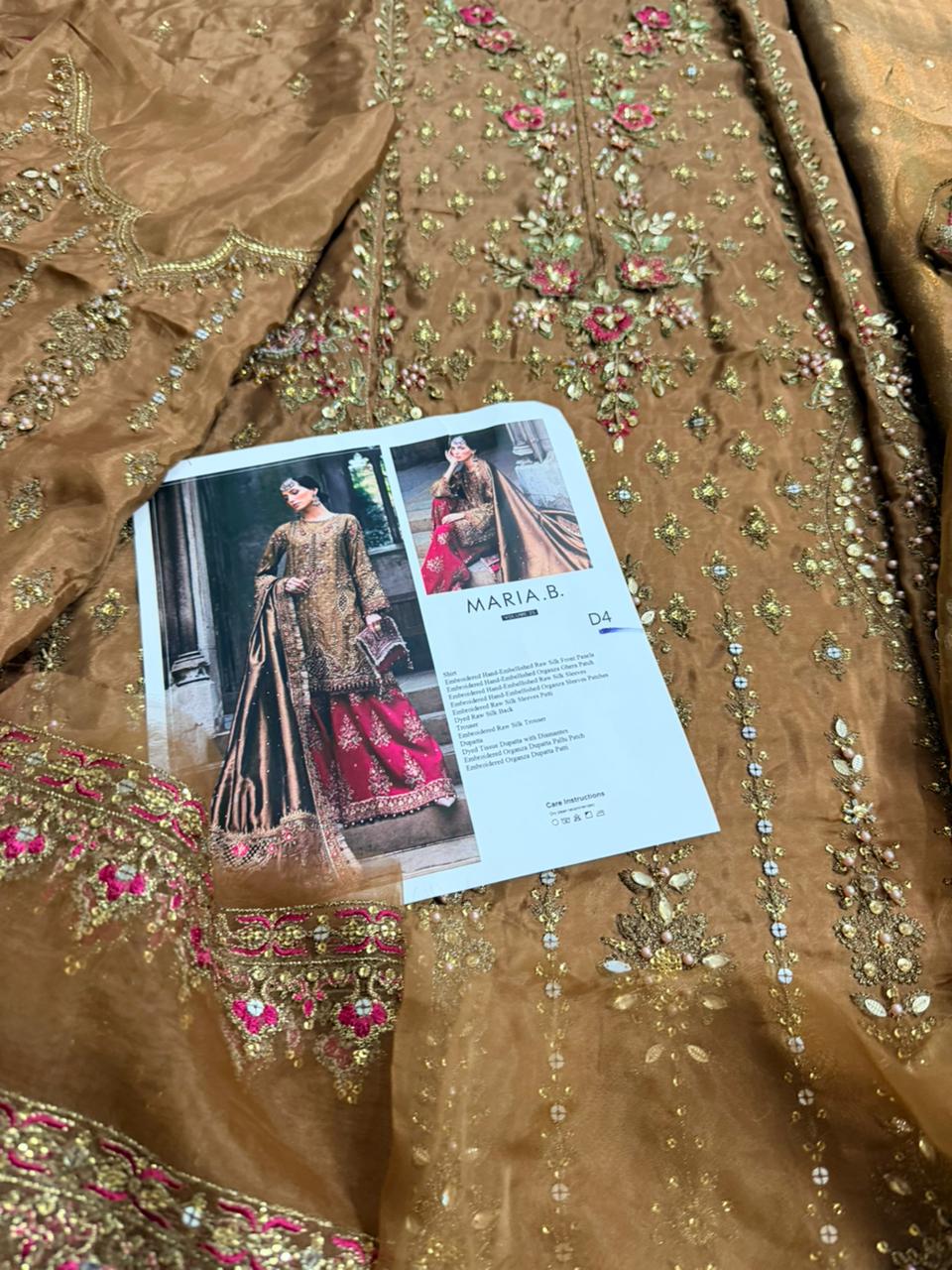 Maria B Luxury Soirée – Embroidered Chiffon Raw Silk Ensemble