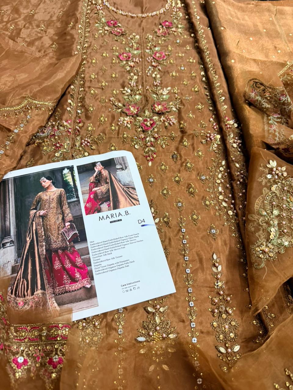 Maria B Luxury Soirée – Embroidered Chiffon Raw Silk Ensemble