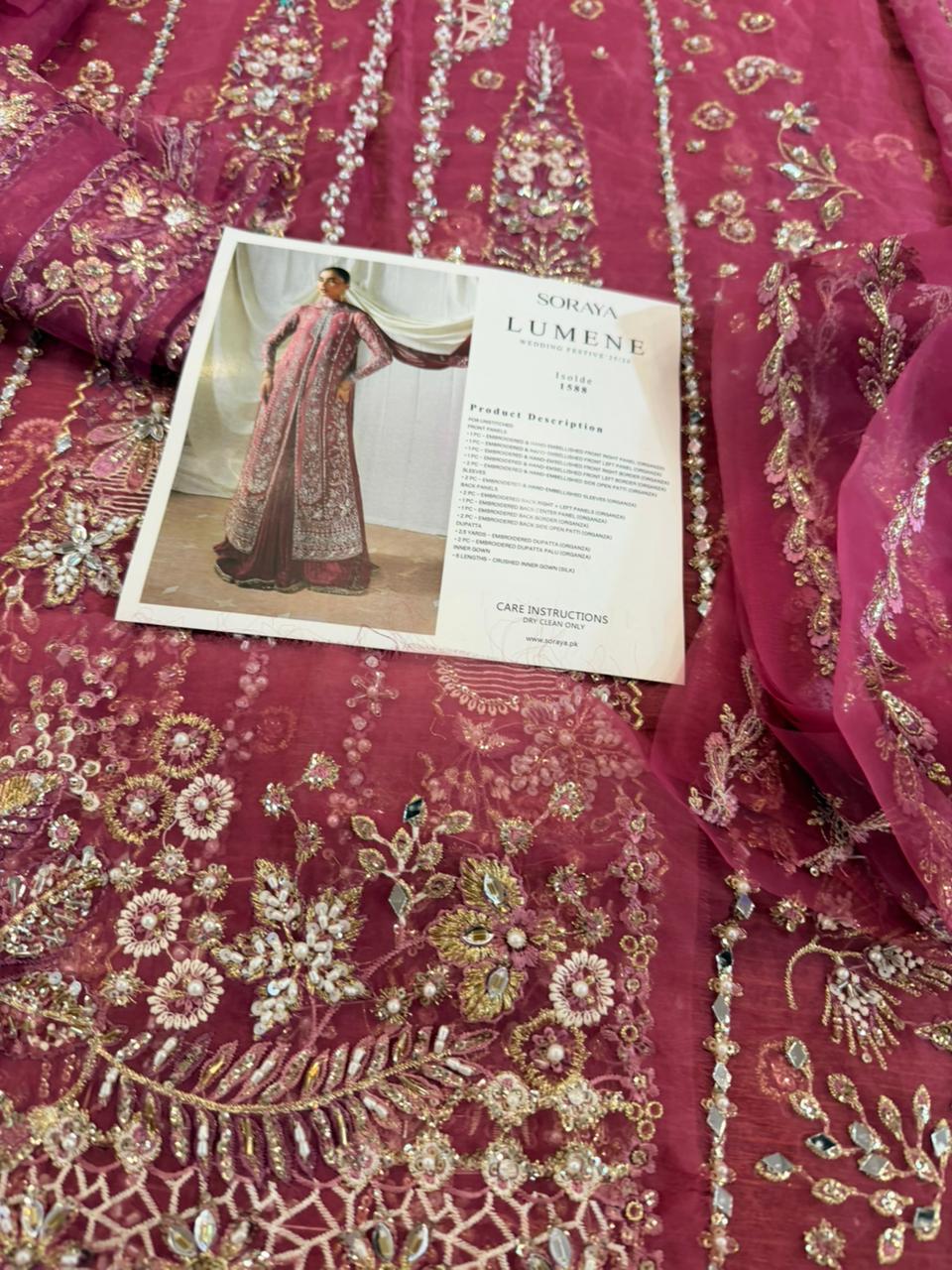 Soraya Isolde Organza Ensemble – Hand-Embellished Panels with Crushed Silk Inner Gown