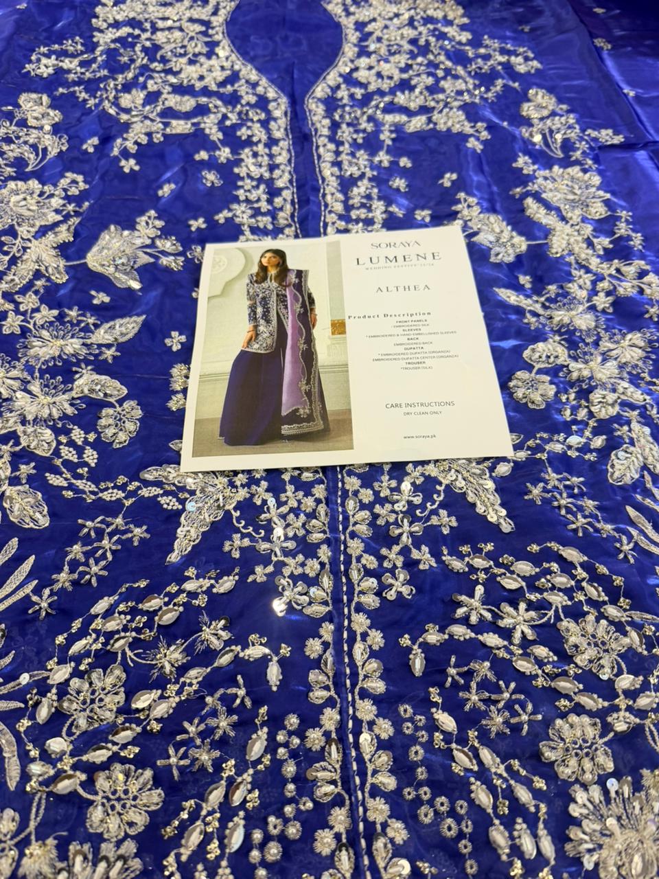 Soraya Floral Printed Purple Silk Suit | Luxury Unstitched