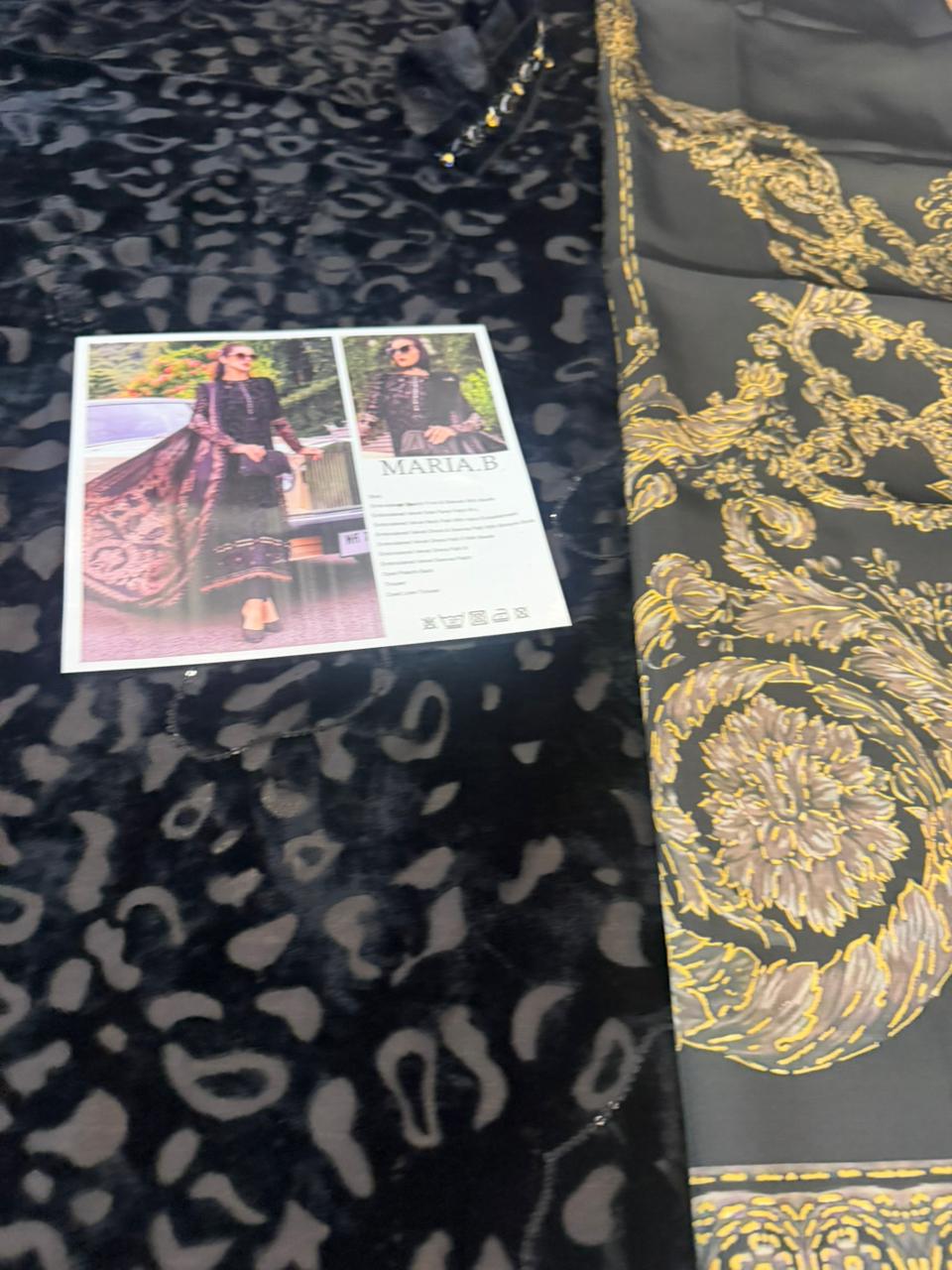 Maria B Luxury Velvet Palachi Suit | Hand Embellished Silk Shawl Edition