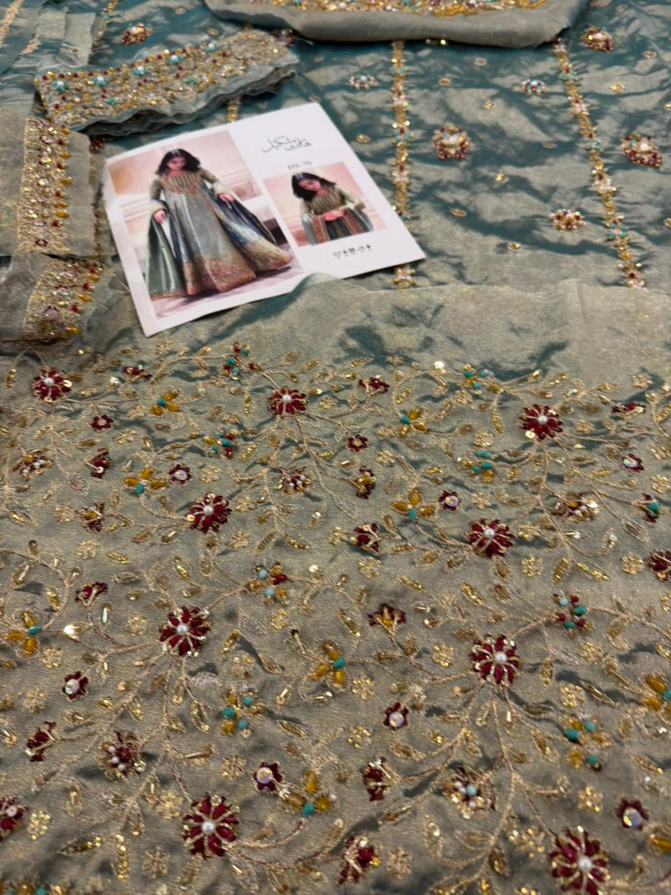 Haris Shakeel Luxury Embroidered Lawn Suit | Elegant 3-Piece Festive Formal