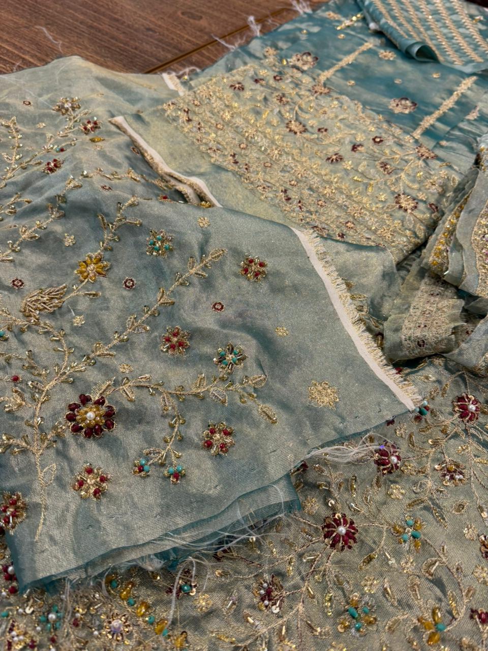 Haris Shakeel Luxury Embroidered Lawn Suit | Elegant 3-Piece Festive Formal