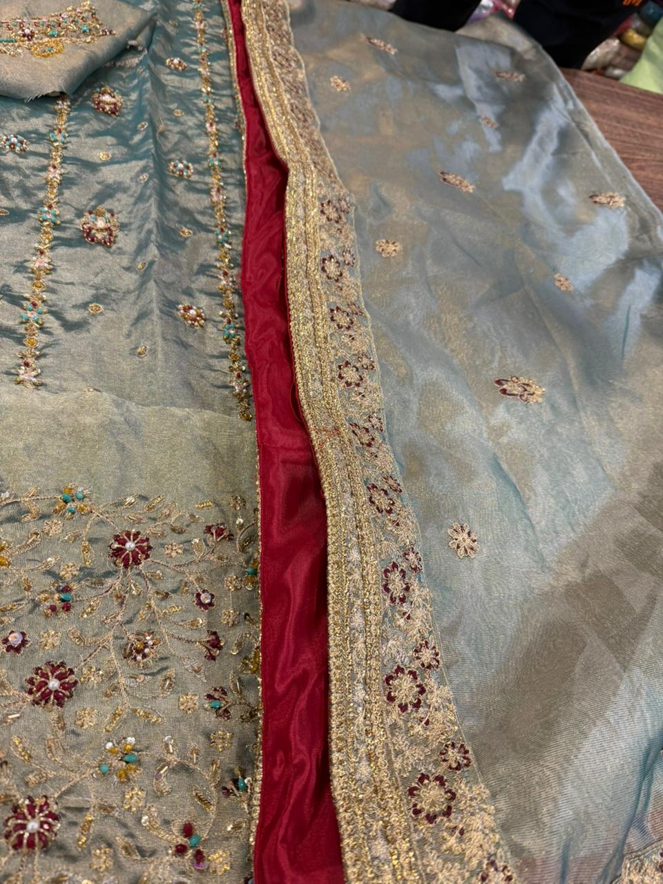 Haris Shakeel Luxury Embroidered Lawn Suit | Elegant 3-Piece Festive Formal