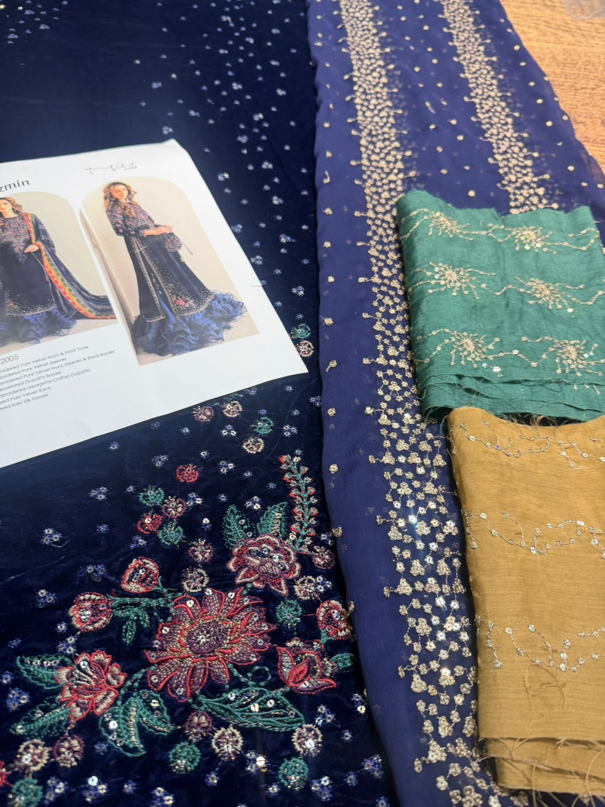 Jazmin Luxury Velvet | Embroidered Pure Velvet Front & Chiffon Dupatta