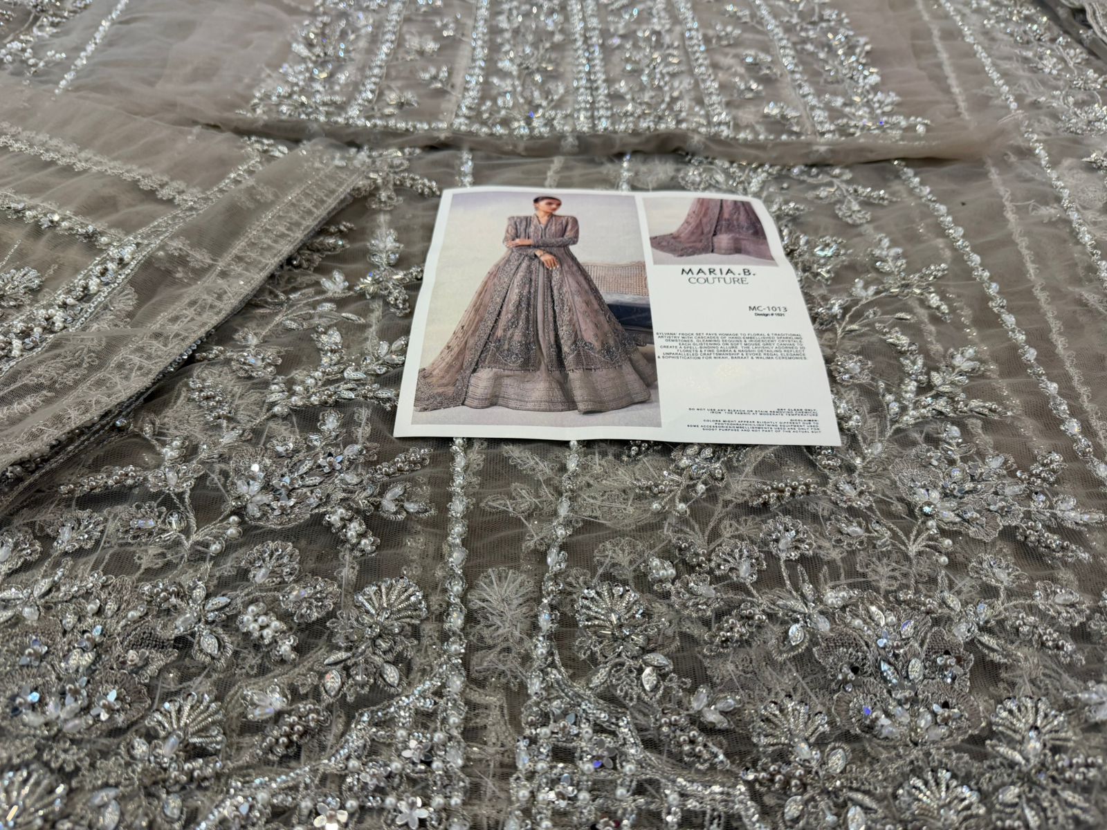 Maria B Sylvana | Mouse Grey Hand-Embellished Bridal Frock & Net Gown