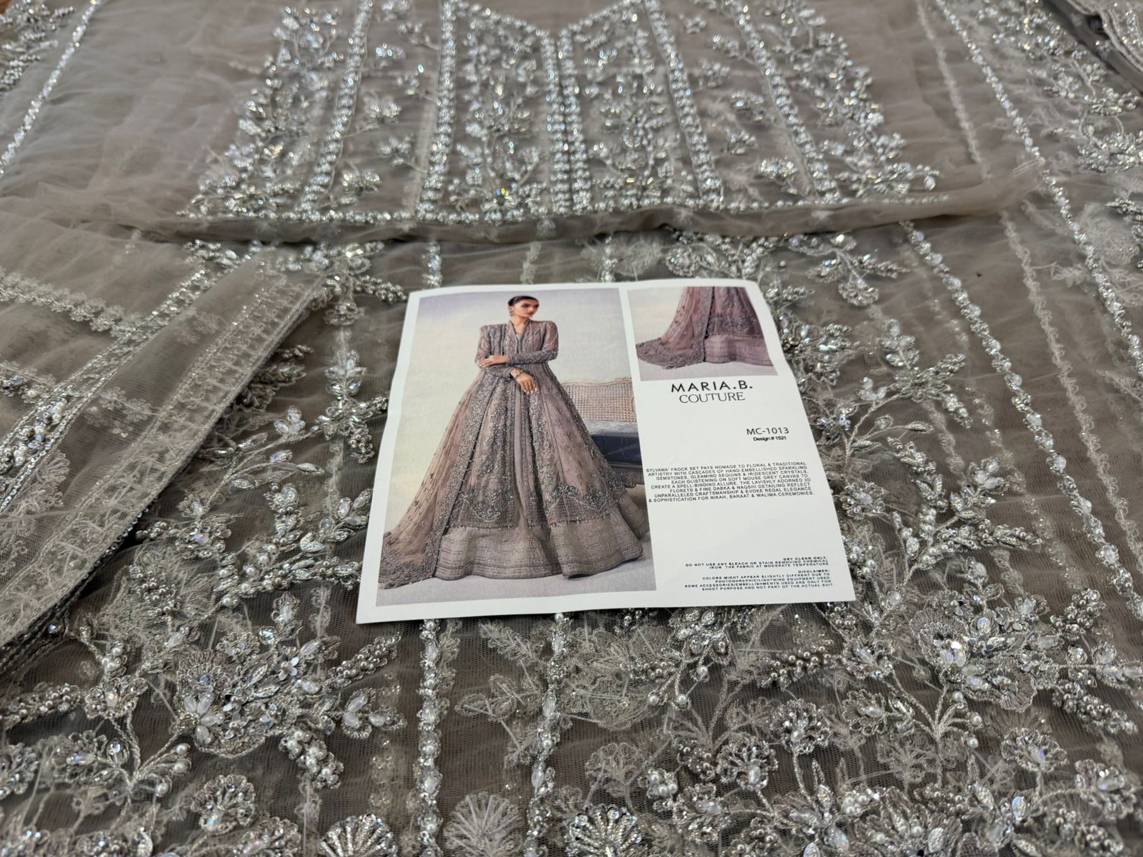 Maria B Sylvana | Mouse Grey Hand-Embellished Bridal Frock & Net Gown