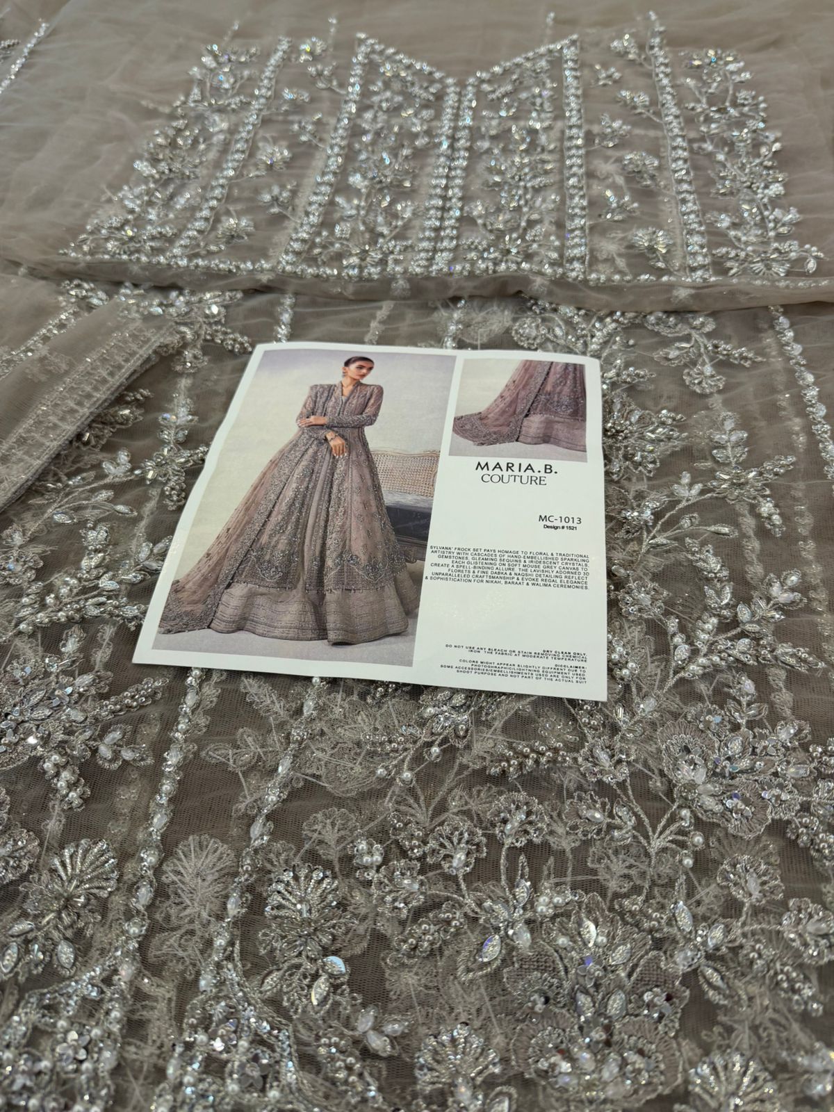 Maria B Sylvana | Mouse Grey Hand-Embellished Bridal Frock & Net Gown