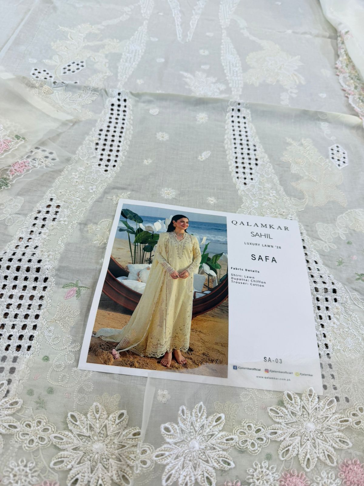 Qalamkar | Chikankari Luxury Lawn & Jacquard Dupatta