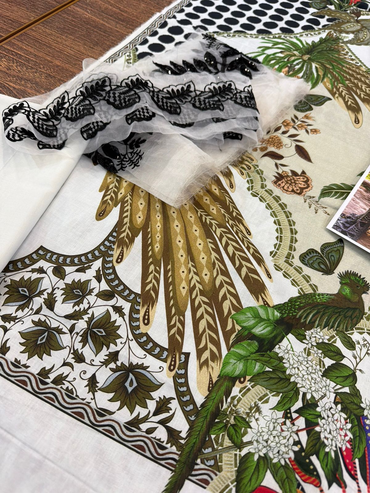 Maria B | Coffee Printed Lawn & Chiffon Dupatta Suite