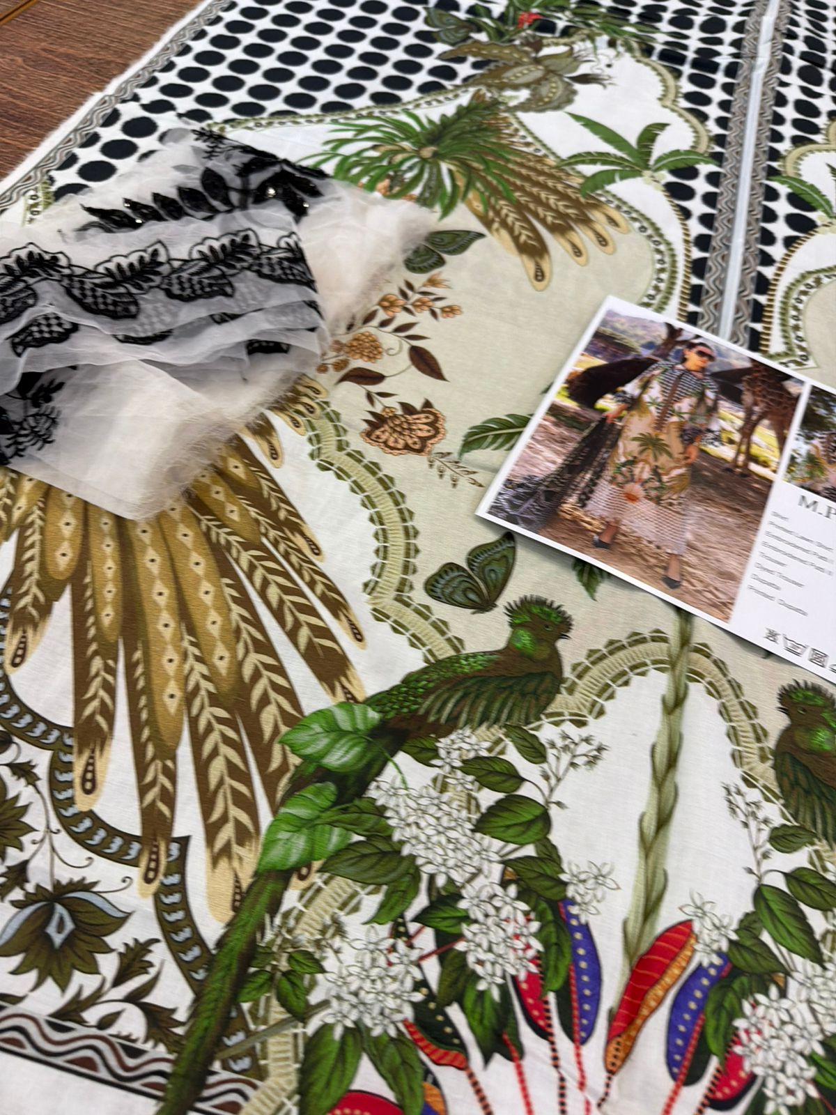 Maria B | Coffee Printed Lawn & Chiffon Dupatta Suite