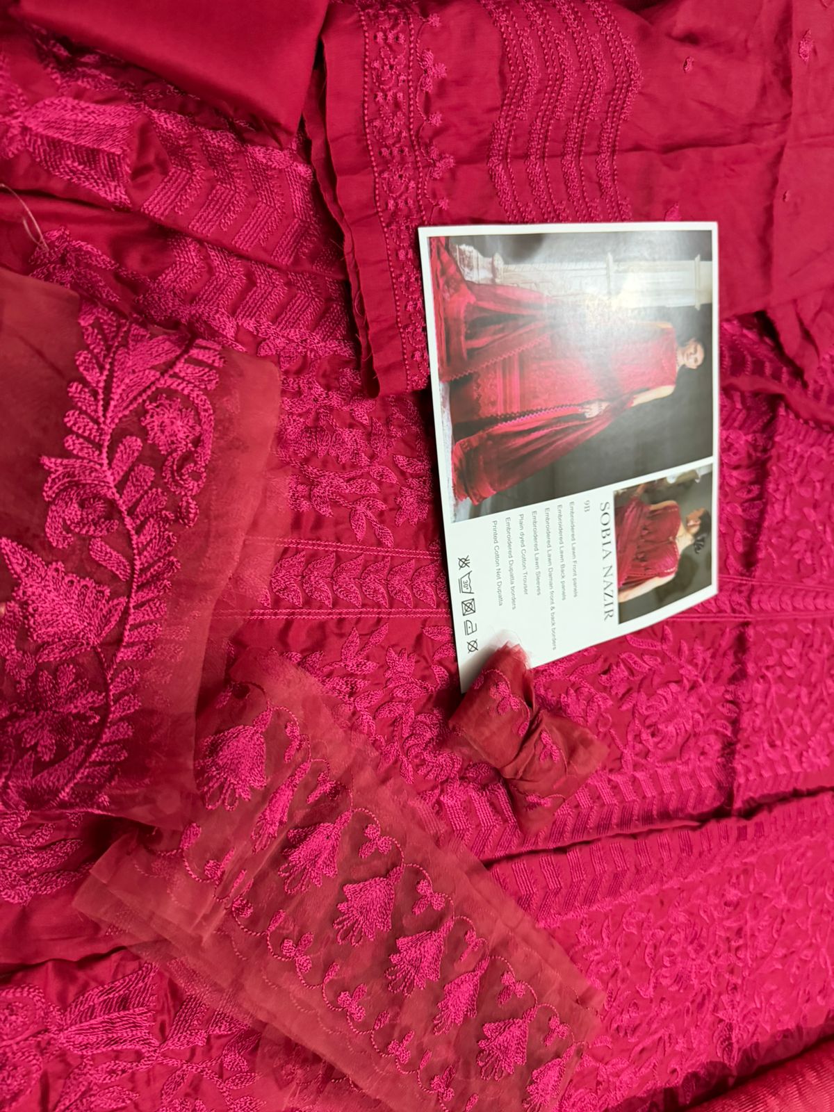 Sobia Nazir Red Luxury Lawn 2026 | Embroidered Cotton Net Pakistani Suit