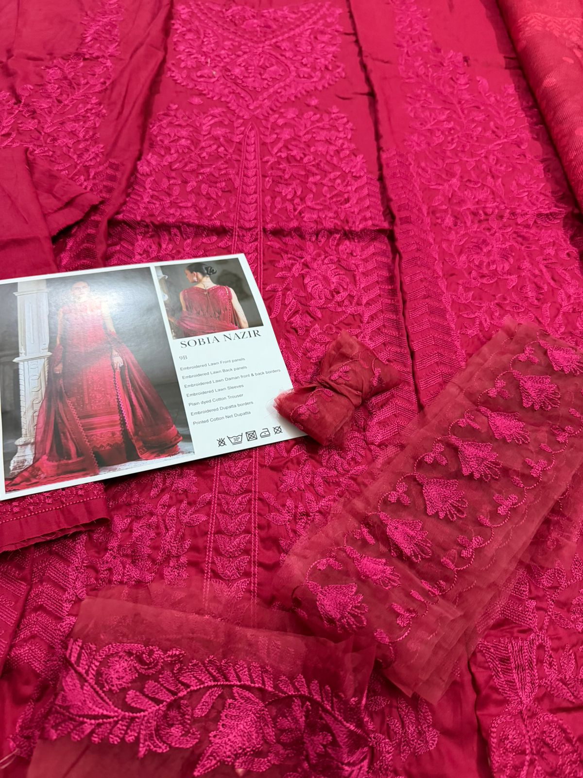 Sobia Nazir Red Luxury Lawn 2026 | Embroidered Cotton Net Pakistani Suit