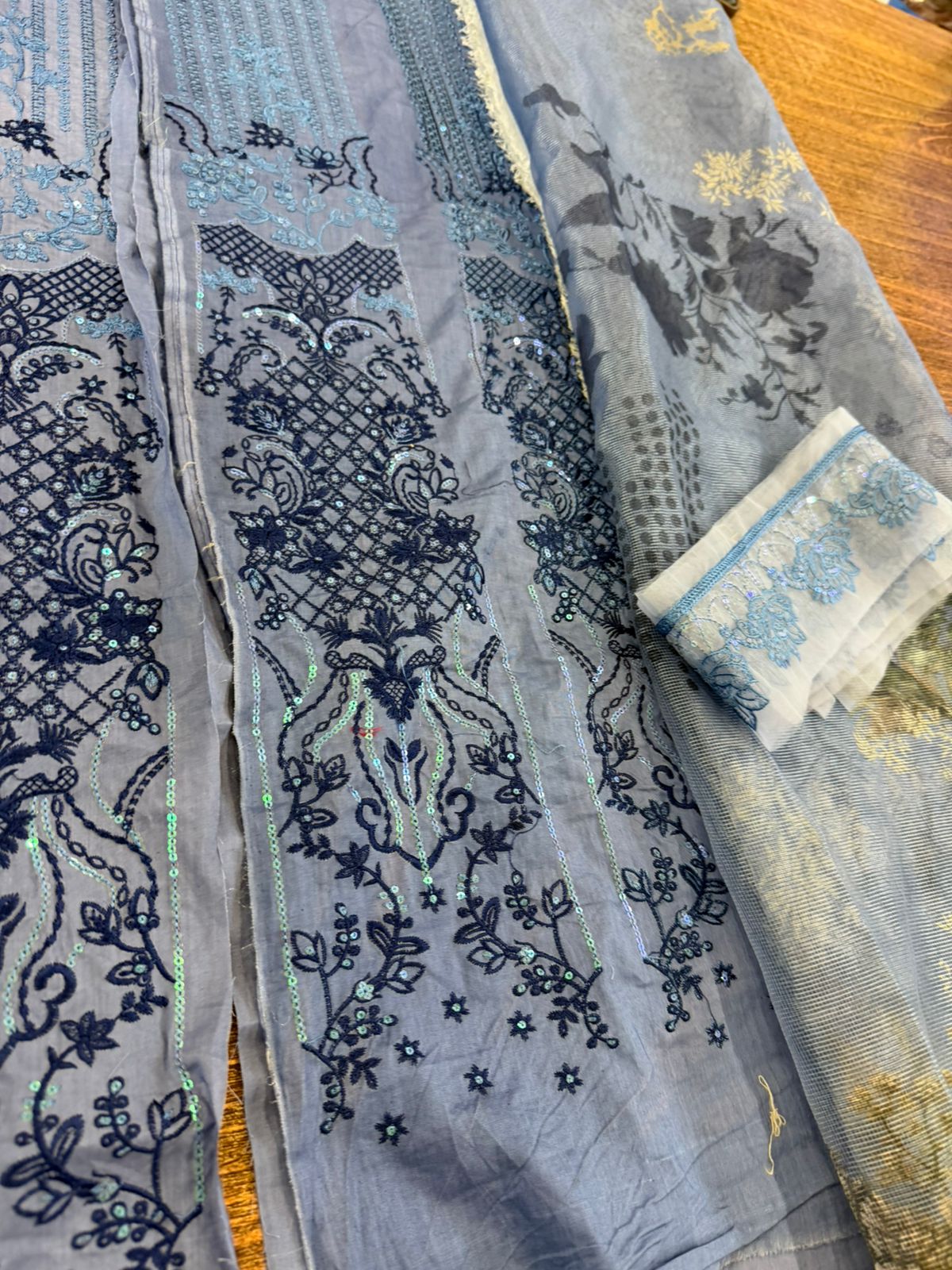 Sobia Nazir Luxury Mint Lawn 2026 | Embroidered Cotton Net Dupatta Suit