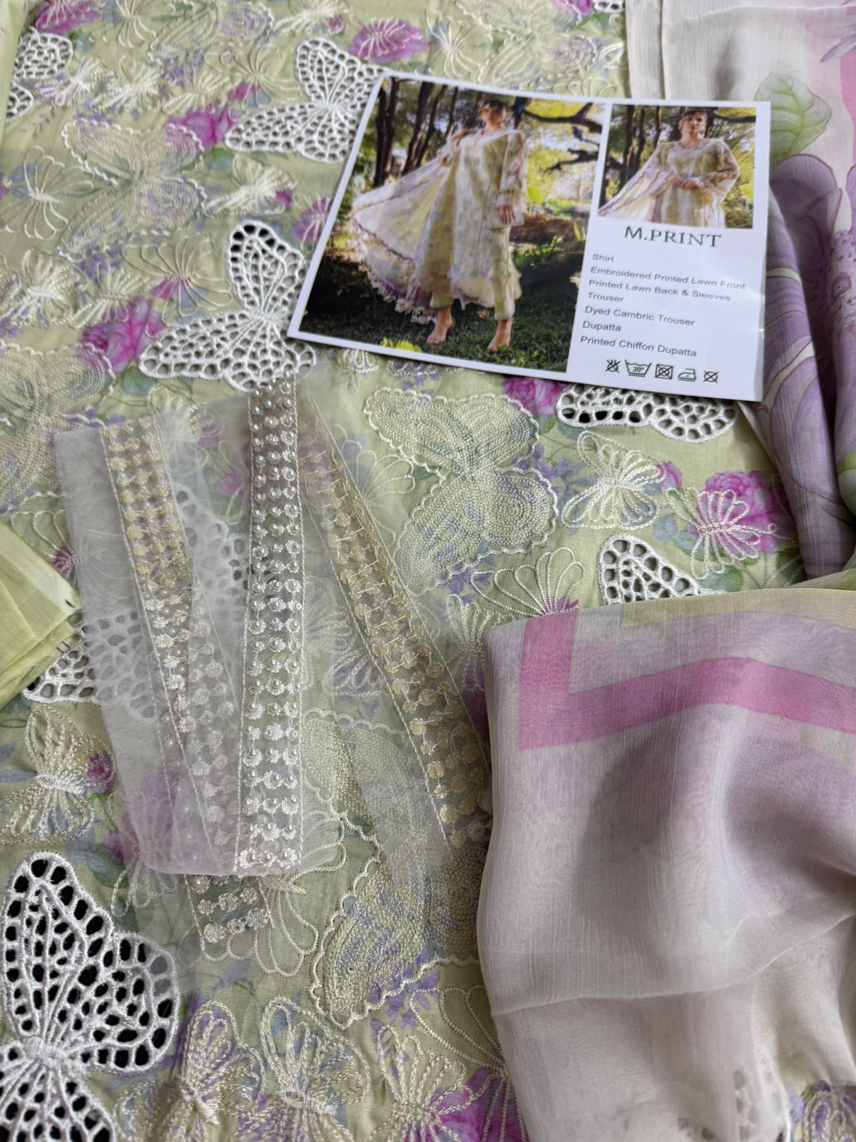 Maria B M-Prints Luxury Yellow Lawn 2026 | Embroidered 3-Piece Suit