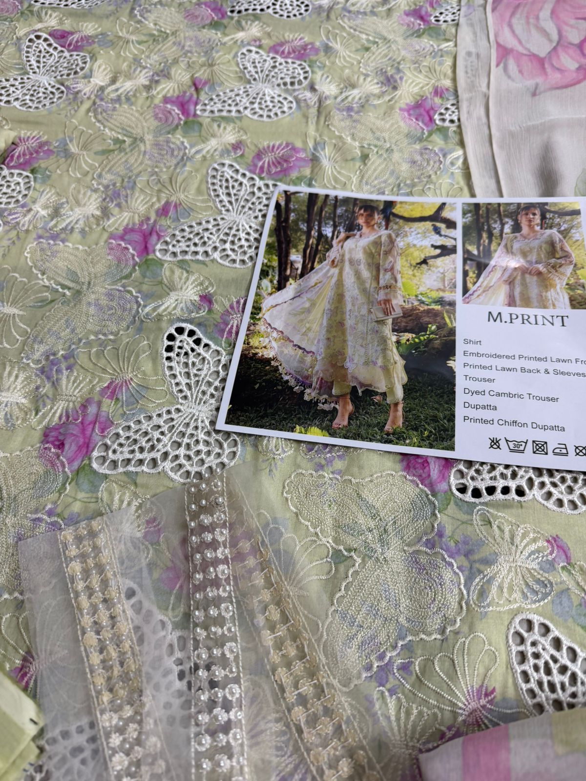 Maria B M-Prints Luxury Yellow Lawn 2026 | Embroidered 3-Piece Suit