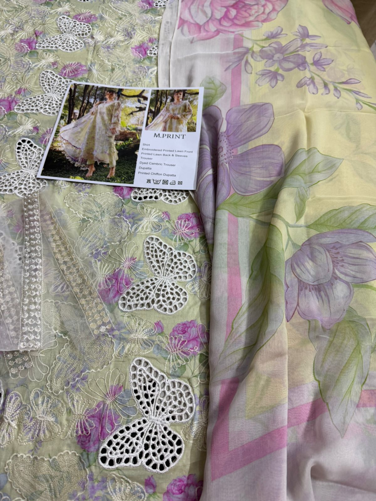 Maria B M-Prints Luxury Yellow Lawn 2026 | Embroidered 3-Piece Suit