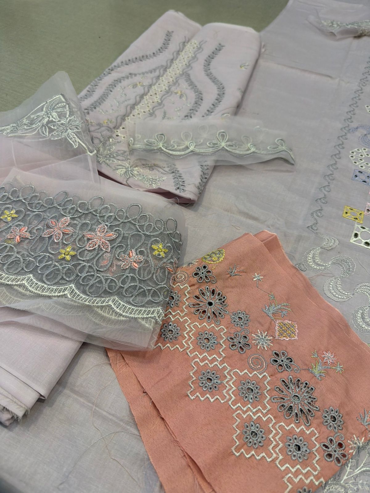 Qalamkar Olive Green Chikankari Lawn | Luxury Summer 2026 Collection