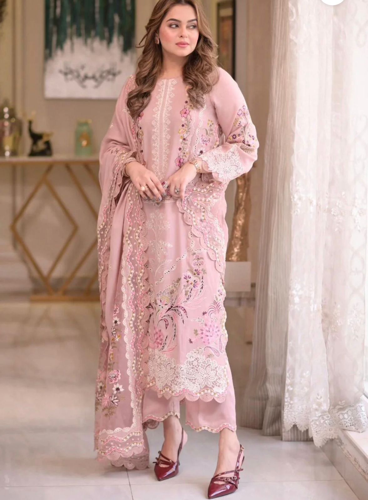 Zara Shahjahan Aneela Blush Pink Lawn | Luxury Summer 3-Piece 2026