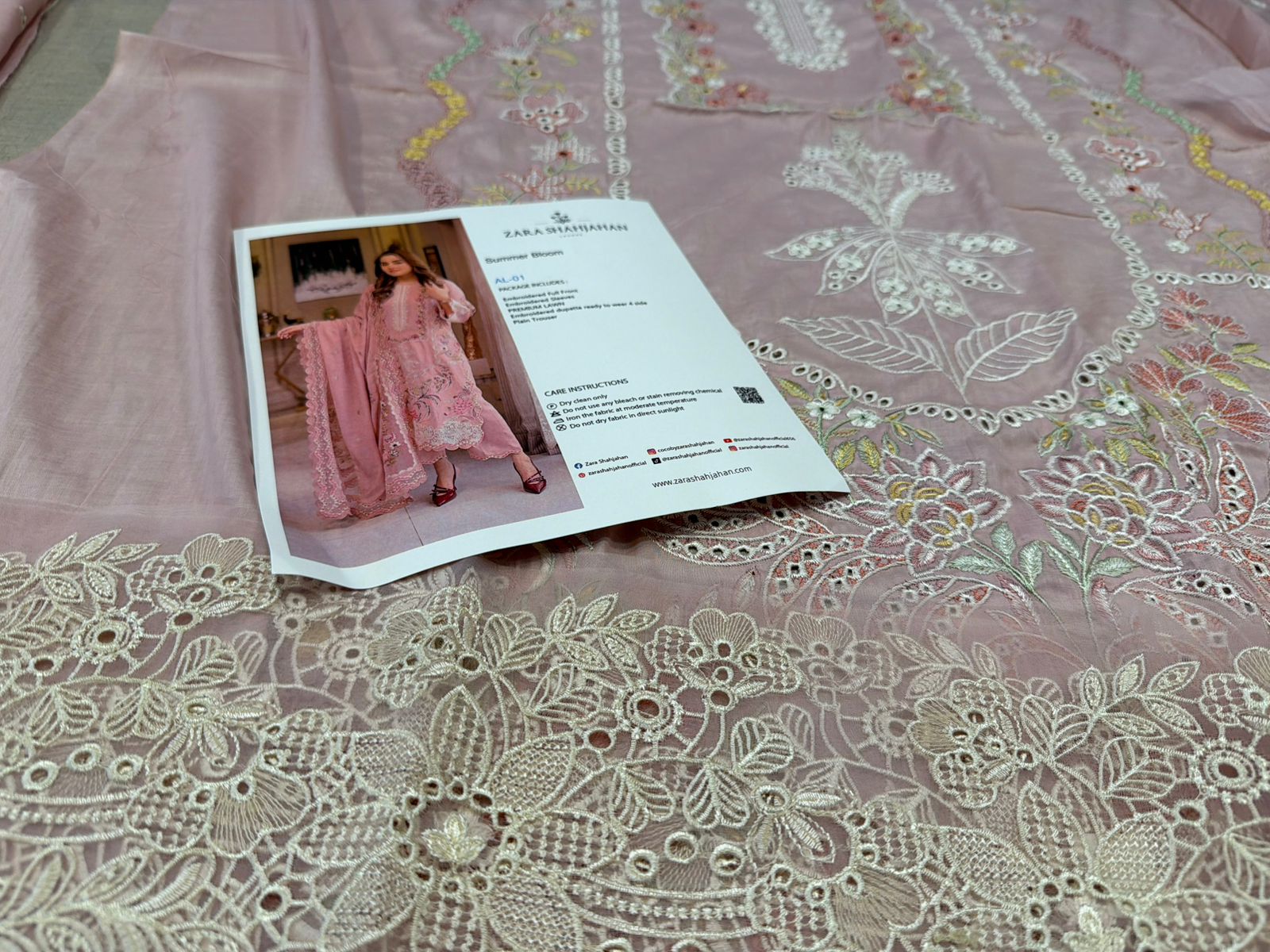 Zara Shahjahan Aneela Blush Pink Lawn | Luxury Summer 3-Piece 2026