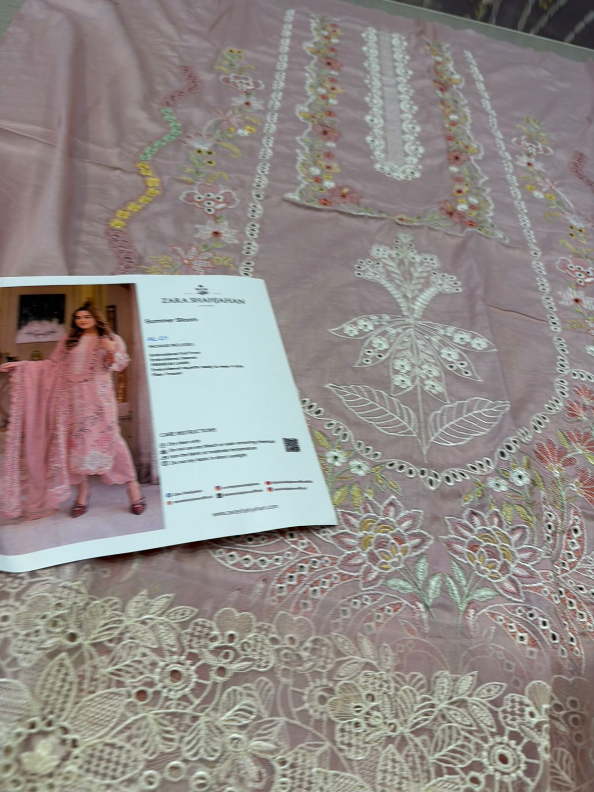 Zara Shahjahan Aneela Blush Pink Lawn | Luxury Summer 3-Piece 2026
