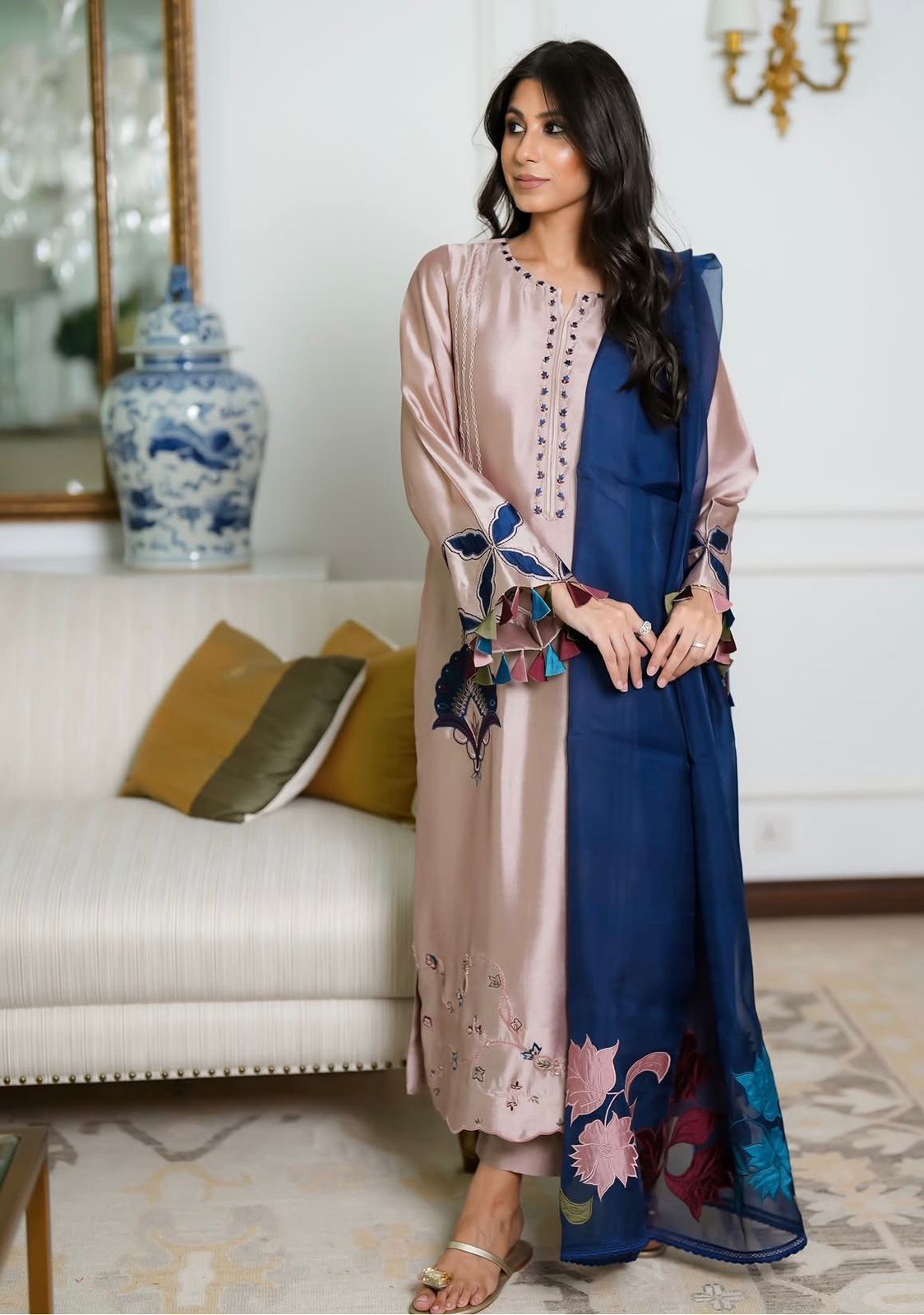 Faiza Rehman Misty Mauve Tissue Silk | Luxury Embroidered 2026