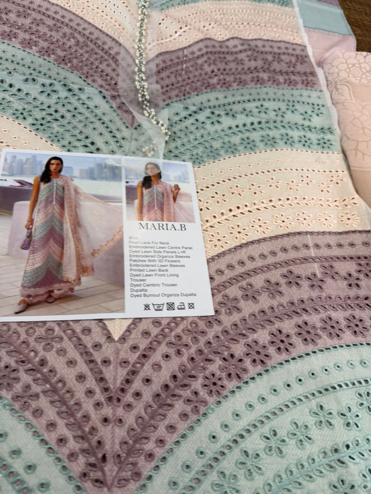 Maria B. Lilac Luxury Lawn | 3D Floral Embroidered Summer 3-Piece