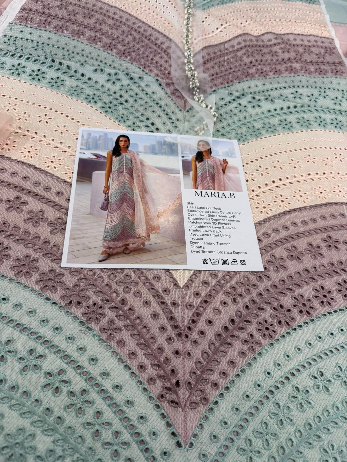 Maria B. Lilac Luxury Lawn | 3D Floral Embroidered Summer 3-Piece