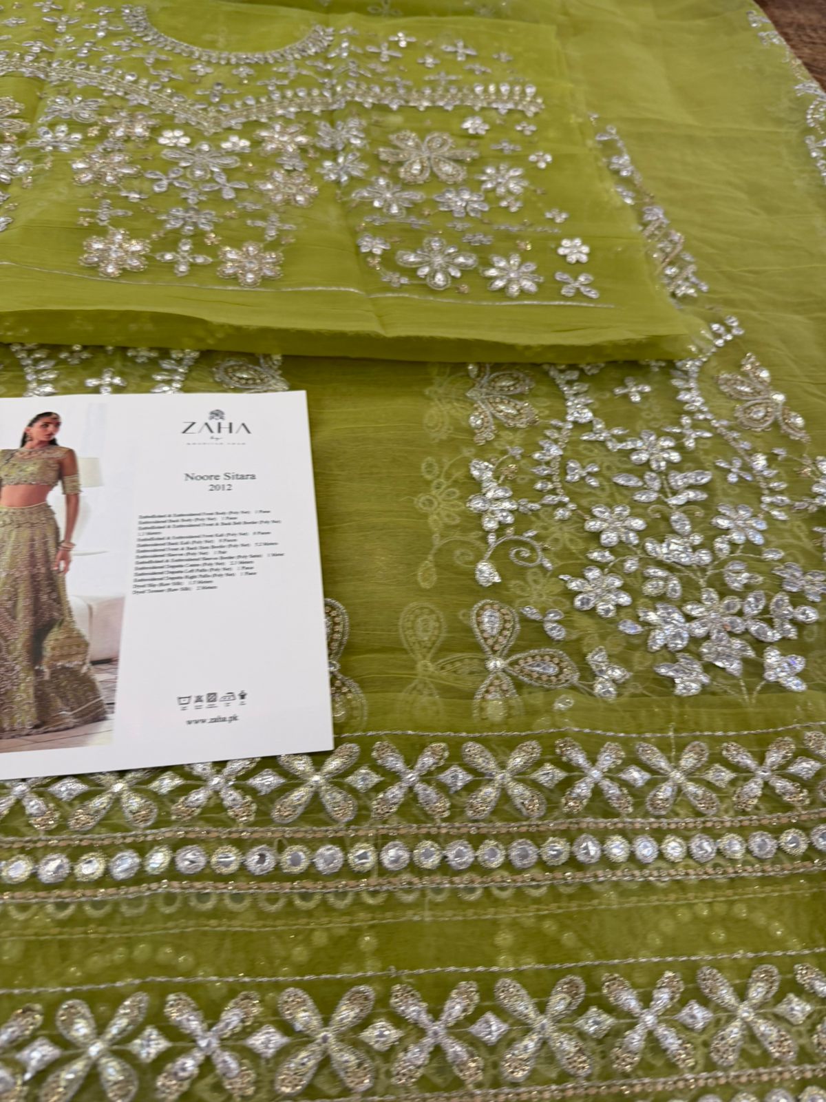 Zaha Lime Green Mirror-Work Wedding Suit | Luxury Festive Bridal Wear