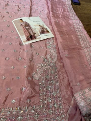 Pink Lama Silk Embroidered Long Shirt with Crushed Palazzo | Clothesforum