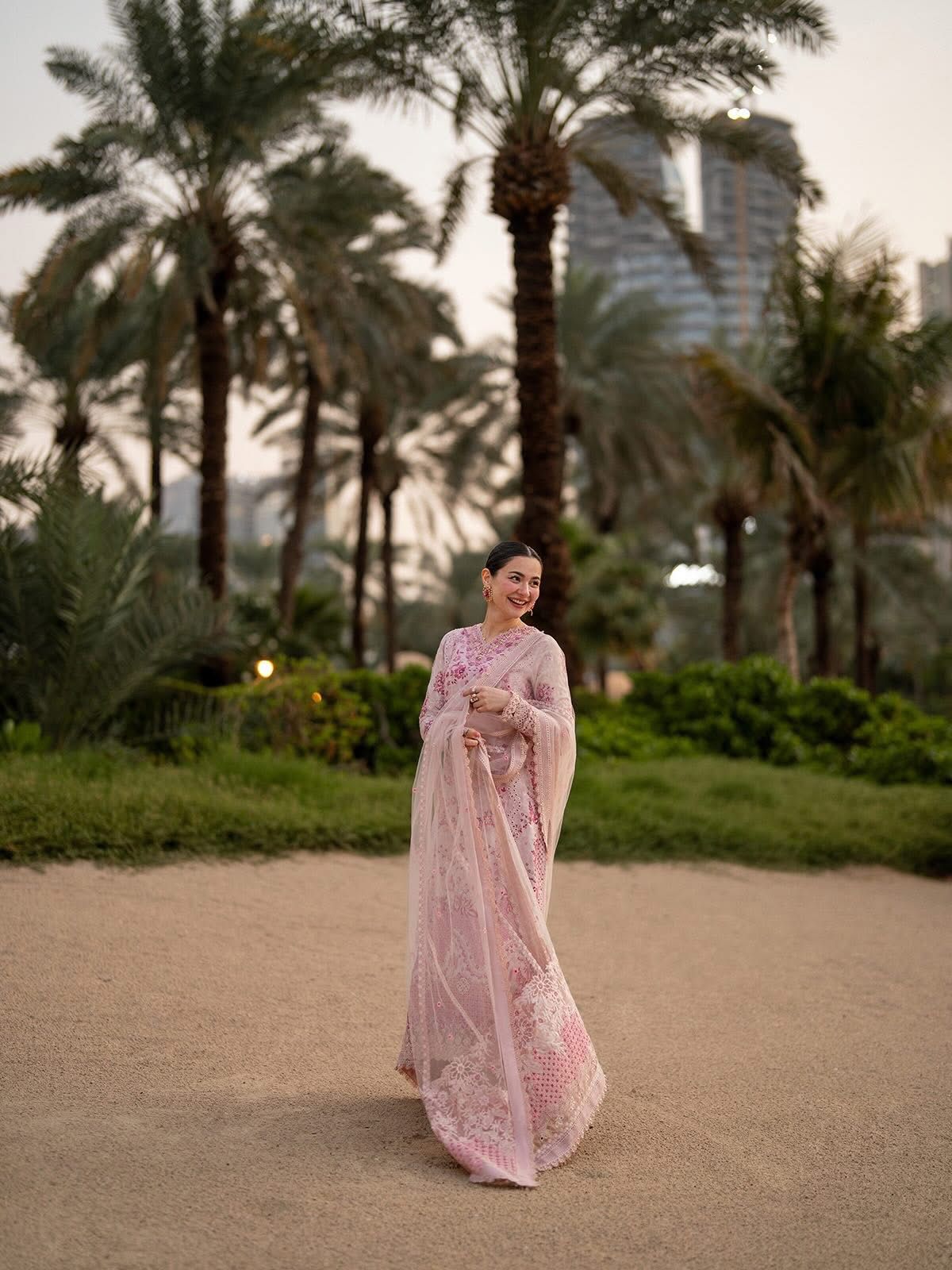 Faiza Saqlain Lamija - Blush Pink Embroidered Luxury Lawn Suit