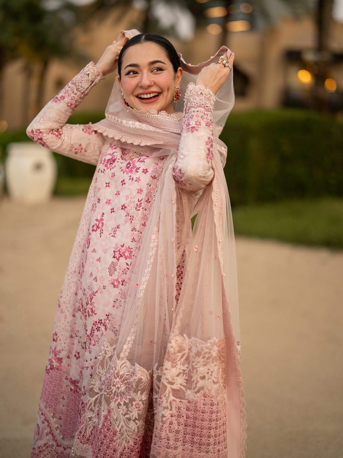 Faiza Saqlain Lamija - Blush Pink Embroidered Luxury Lawn Suit