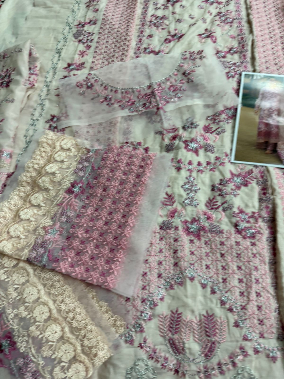 Faiza Saqlain Lamija - Blush Pink Embroidered Luxury Lawn Suit