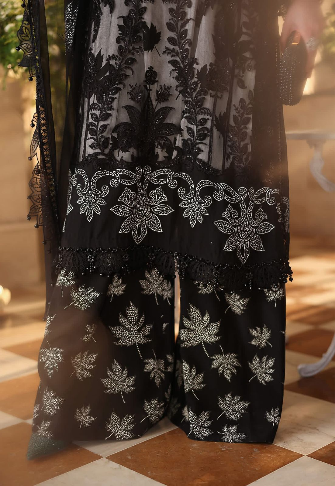 Maria B Black Embroidered Chiffon - Premium Formal Stitched Suit