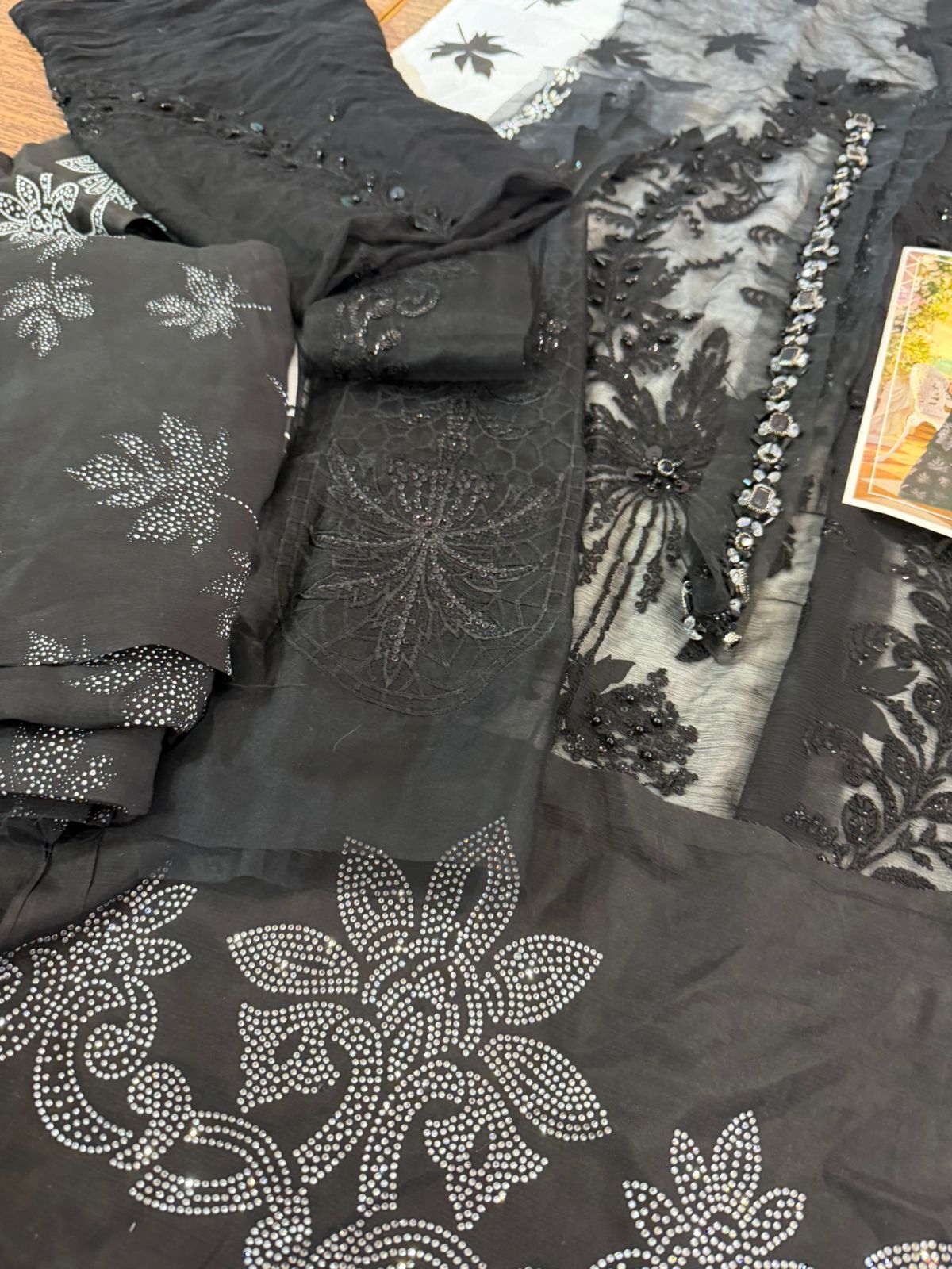 Maria B Black Embroidered Chiffon - Premium Formal Stitched Suit