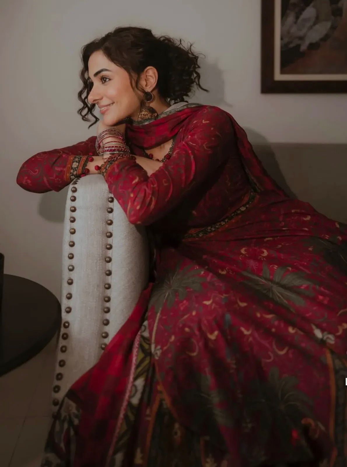 Zara Shahjahan Firdaus - Burgundy Luxury Lawn Shikargah Anarkali