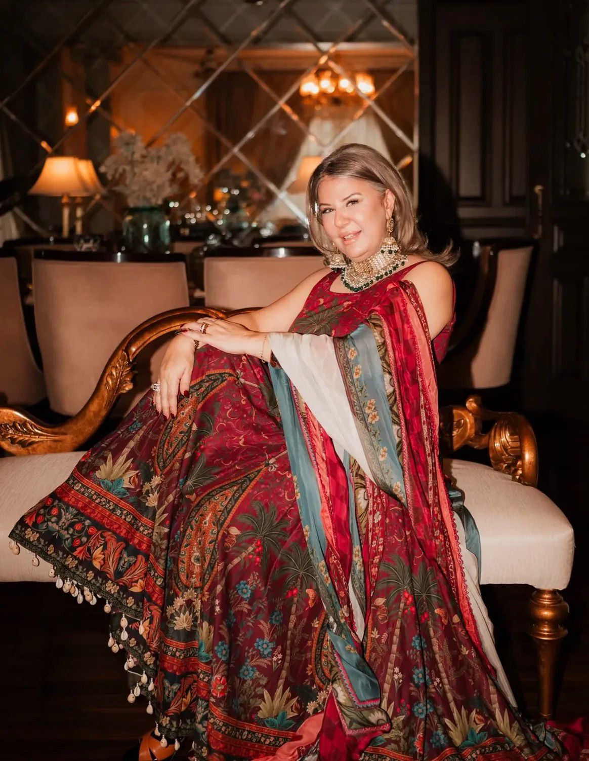 Zara Shahjahan Firdaus - Burgundy Luxury Lawn Shikargah Anarkali