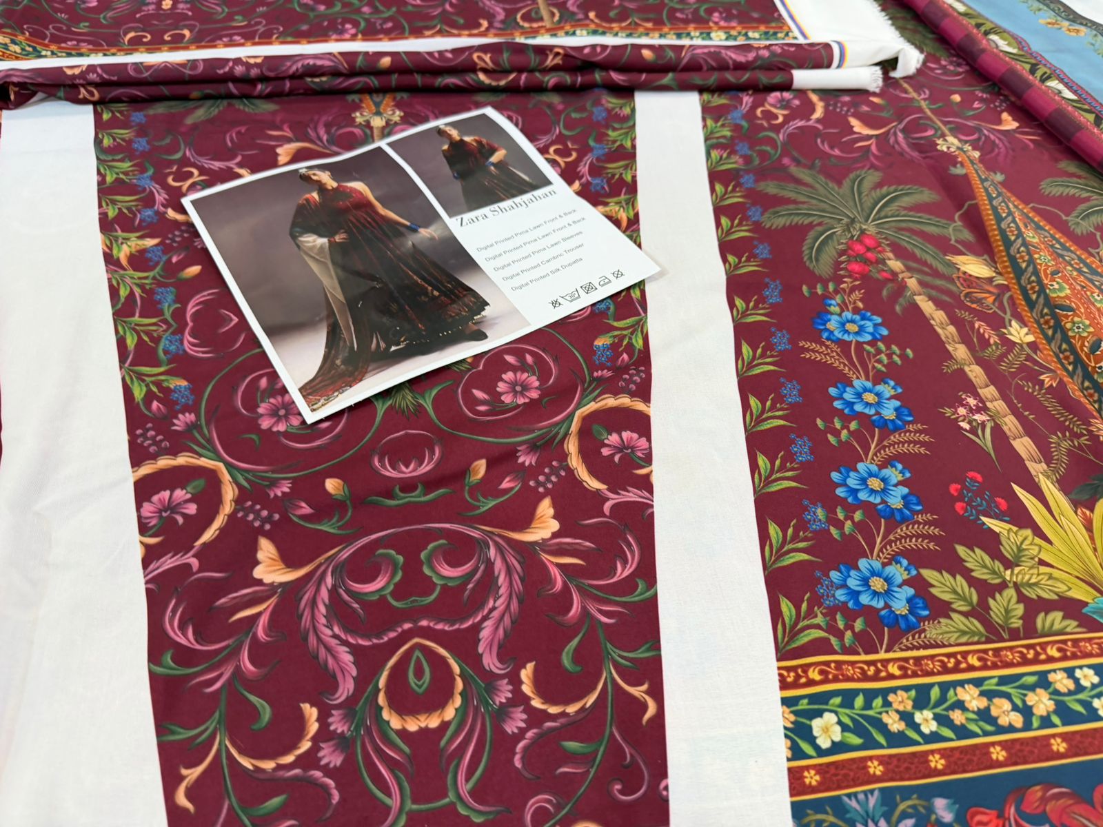 Zara Shahjahan Firdaus - Burgundy Luxury Lawn Shikargah Anarkali