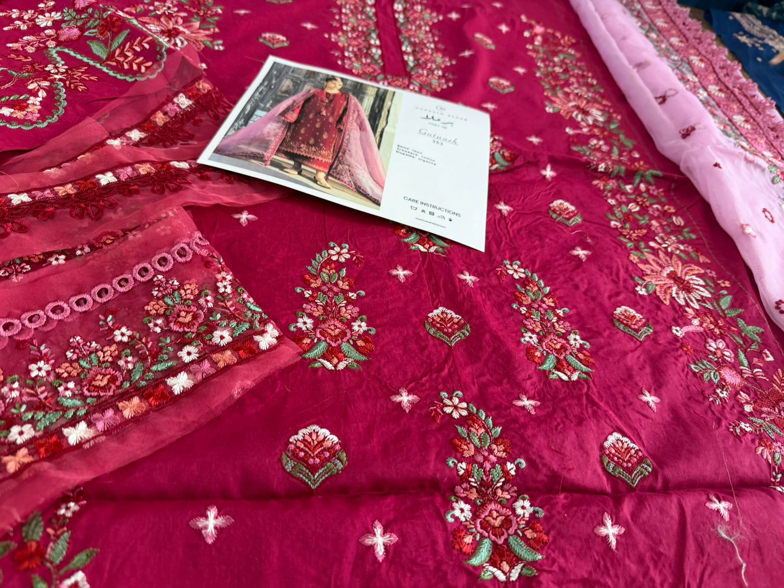 Hussain Rehar Plum Embroidered Luxury Lawn - 3 Piece Suit