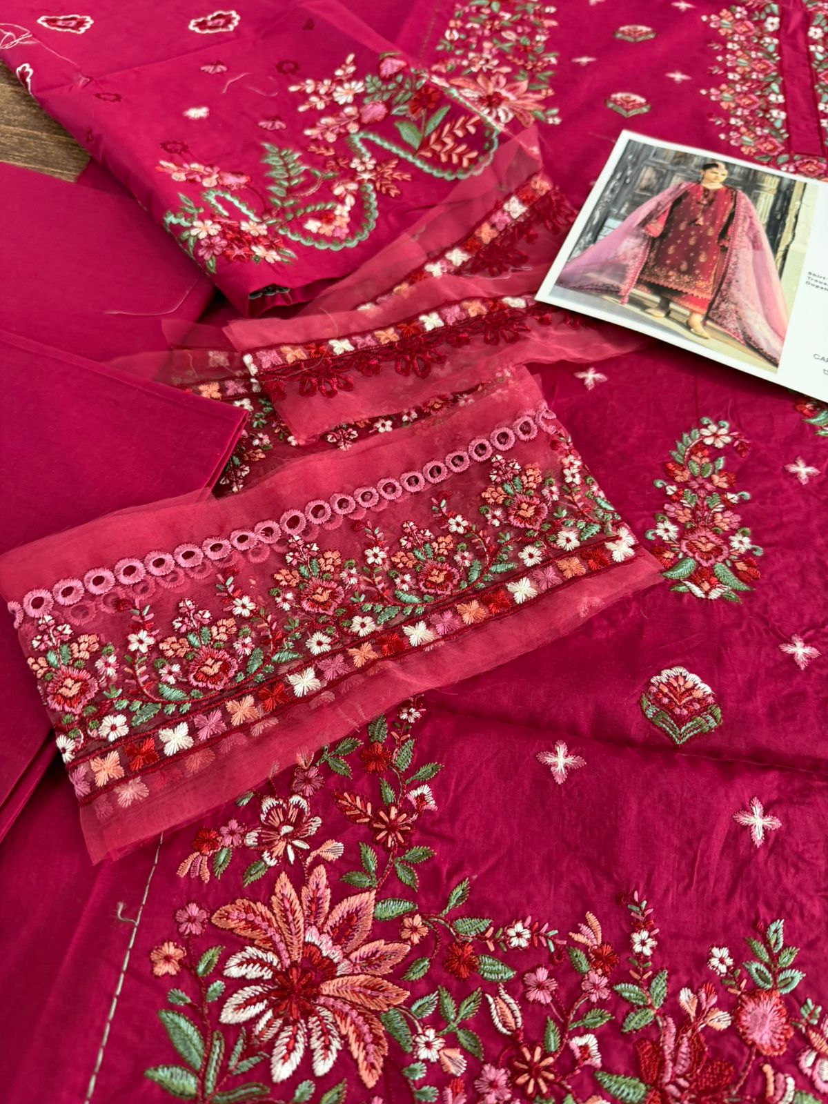 Hussain Rehar Plum Embroidered Luxury Lawn - 3 Piece Suit