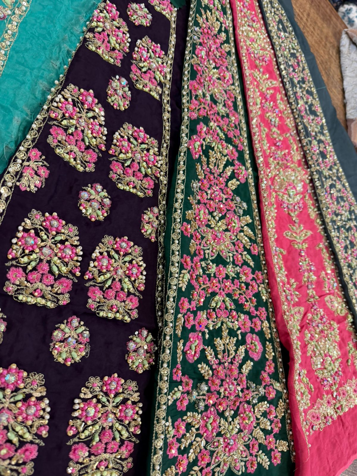 Sabyasachi Maroon Multi-Panel 18 Panelled Wedding Lehenga