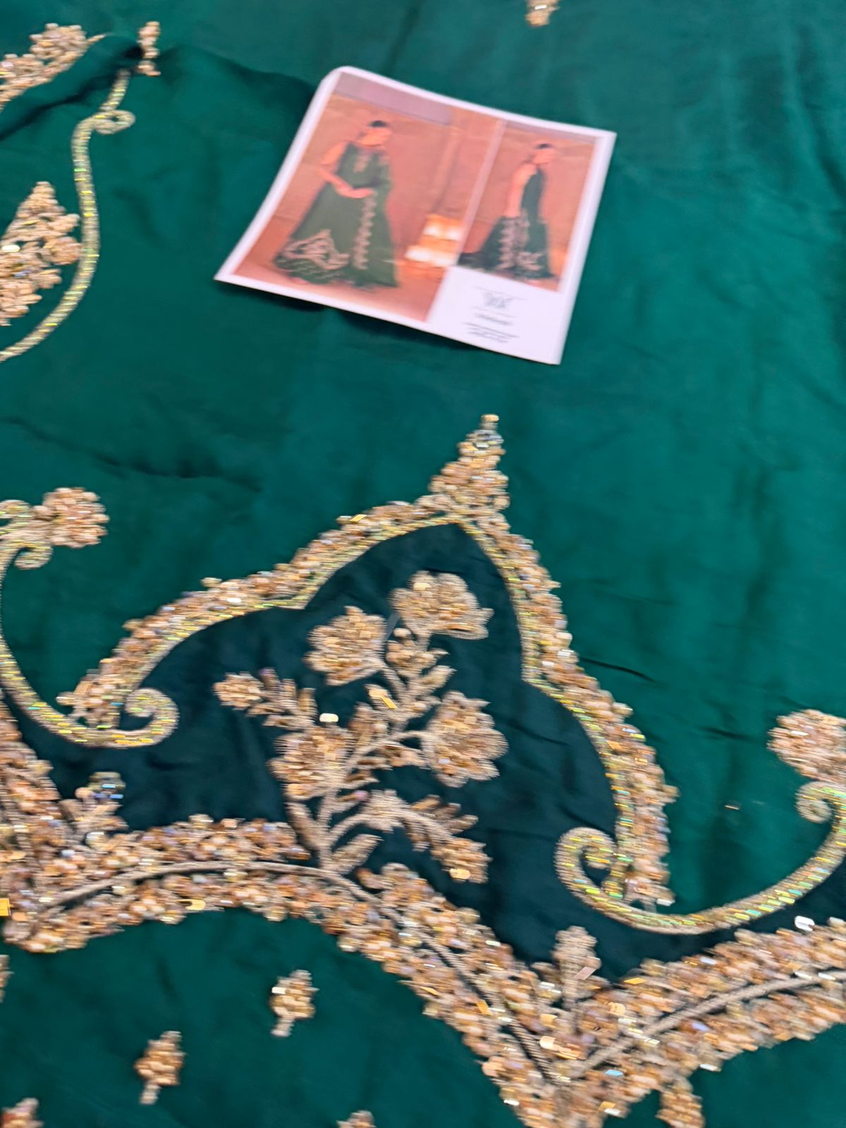 Wajahat Mansoor Inspired | Majestic Green Sheesha Silk Suit