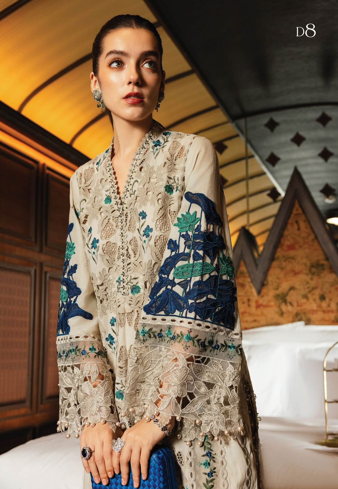 Maria B Unstitched Coffee Skin Luxury Eid Lawn 3pc Suit