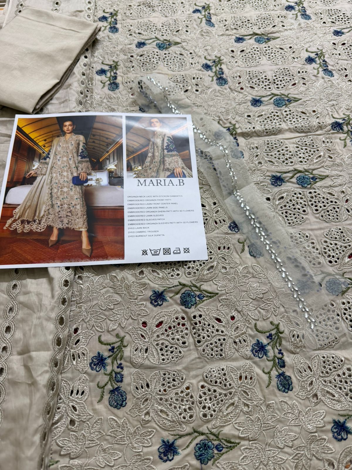 Maria B Unstitched Coffee Skin Luxury Eid Lawn 3pc Suit