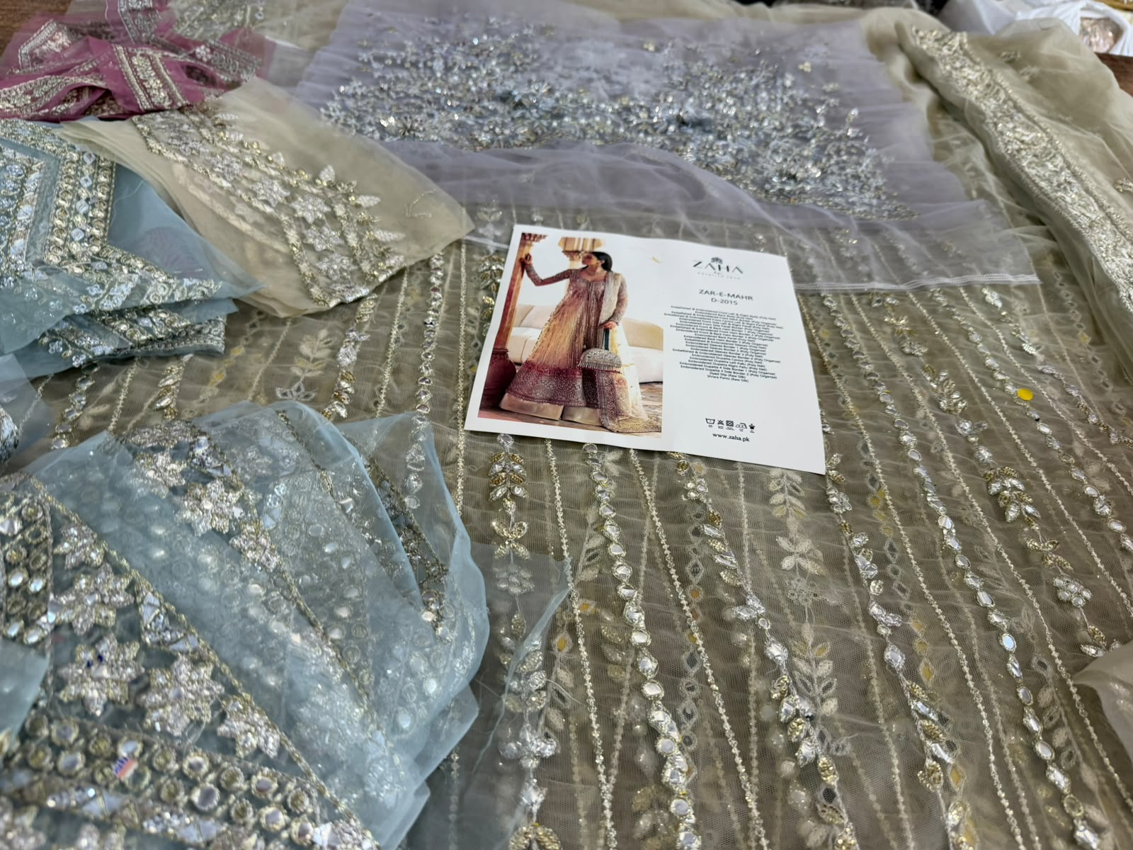 Zaha Gold Net Wedding Sharara Suit | Luxury Festive Wear