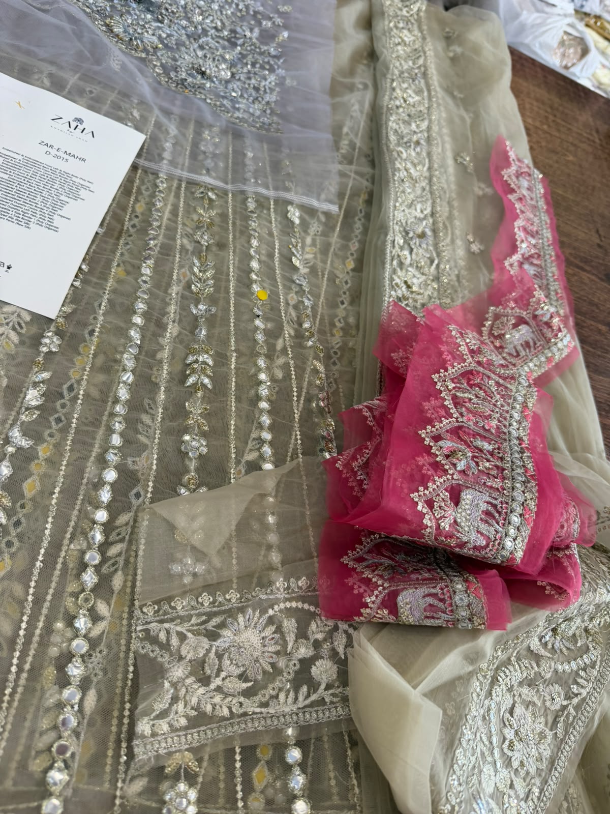 Zaha Gold Net Wedding Sharara Suit | Luxury Festive Wear