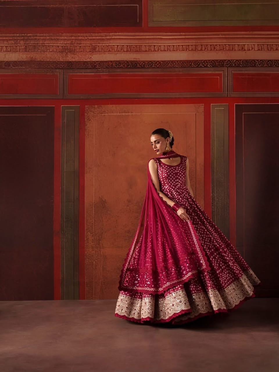 Faiza Saqlain Deep Wine Silk Wedding Pishwas Suit | Formal Pret