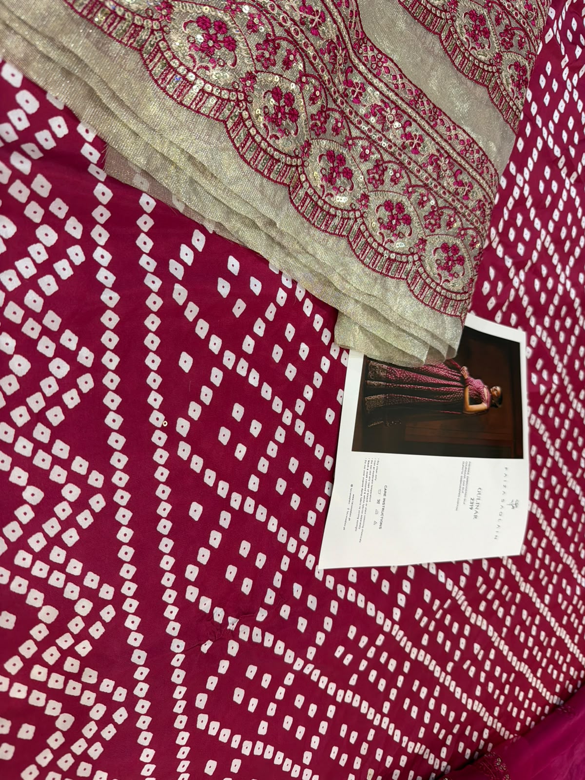 Faiza Saqlain Deep Wine Silk Wedding Pishwas Suit | Formal Pret