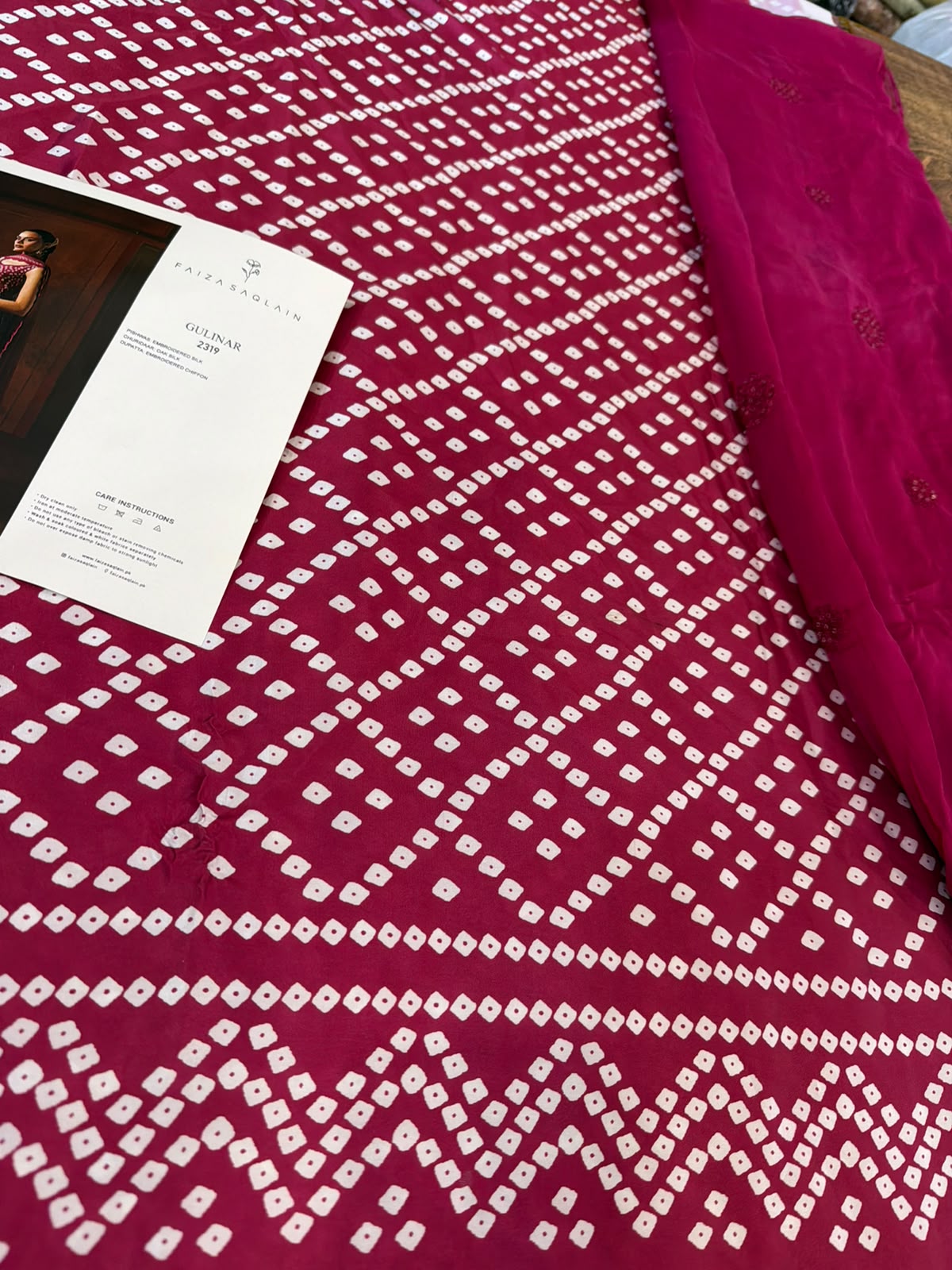 Faiza Saqlain Deep Wine Silk Wedding Pishwas Suit | Formal Pret