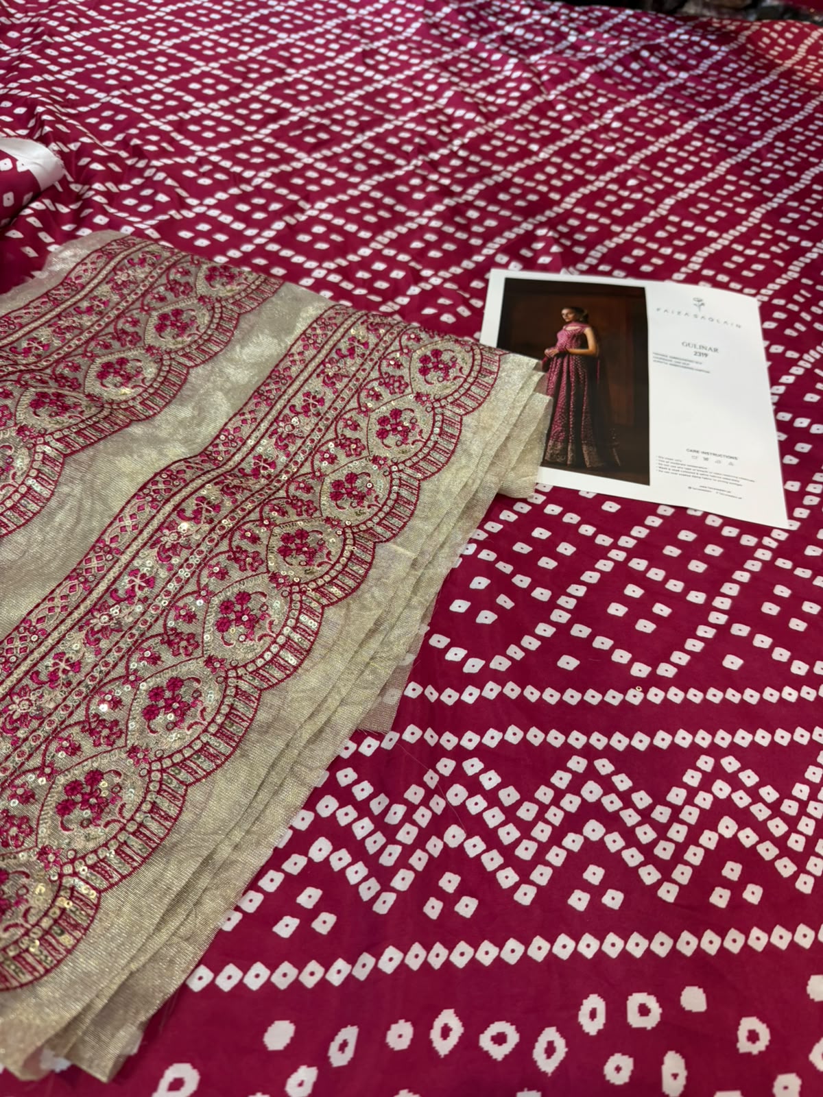Faiza Saqlain Deep Wine Silk Wedding Pishwas Suit | Formal Pret